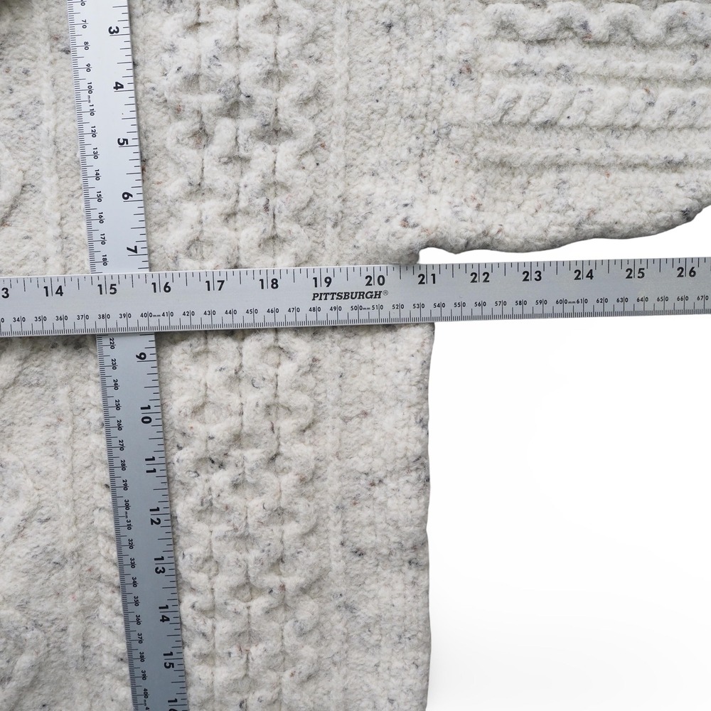 Oak Tree Original Cream Speckled‎ Cable Knit Roll Neck Wool Sweater Womens Small - Picture 8 of 9